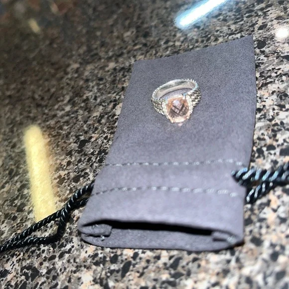 Authentic David Yurman Petite Wheaton Morganite and Diamonds, 10mm - Picture 3 of 9